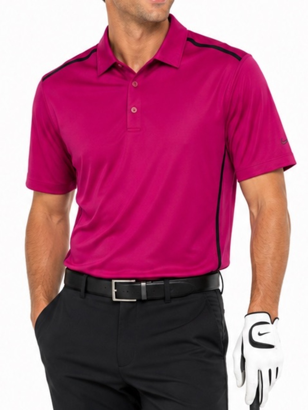 Nike Golf Dri-Fit Pink/Black Athletic Polo SZ XLG